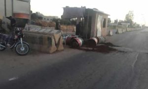 حاجز لقوات النظام السوري في بلدة كحيل بريف درعا- 27 من حزيران 2020 (مركز عامود حوران)