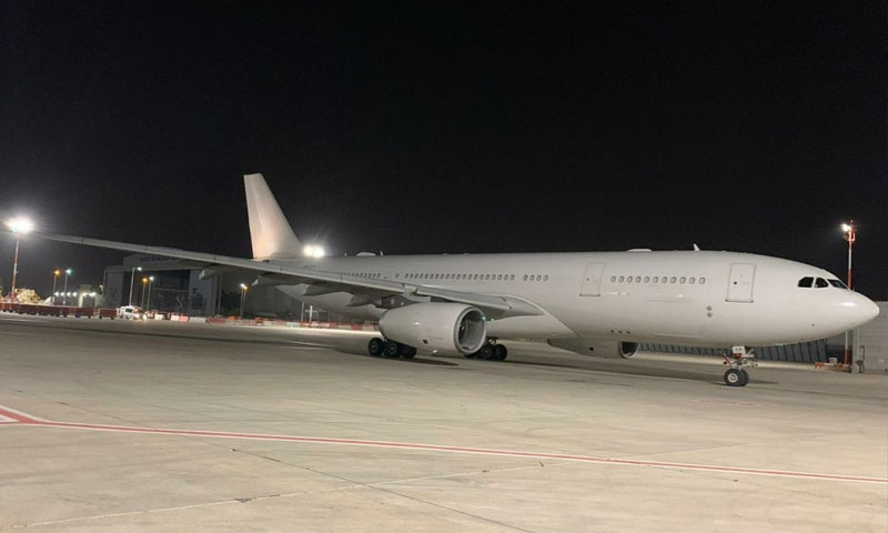 طائرة الشحن الإماراتية التي حطت في مطار بن غوريون 19 من أيار 2020 (CNN)