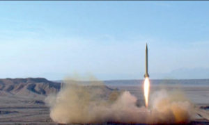 صواريخ باليستية أطلقها "الحرس الثوري الإيراني" ضمن مناورات "الرسول الأعظم 14"- 29 من تموز (فارس)