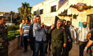 جنازة مدير ناحية الحراك في درعا، الرائد غيدق اسكندر - 19 تموز 2020 (وزارة الداخلية)