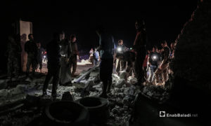 انفجار عبوة ناسفة في إحدى الأراضي الزراعية على أطراف مدينة الباب في ريف حلب الشمالي الشرقي - 27 من تموز 2020 (عنب بلدي / عاصم الملحم )