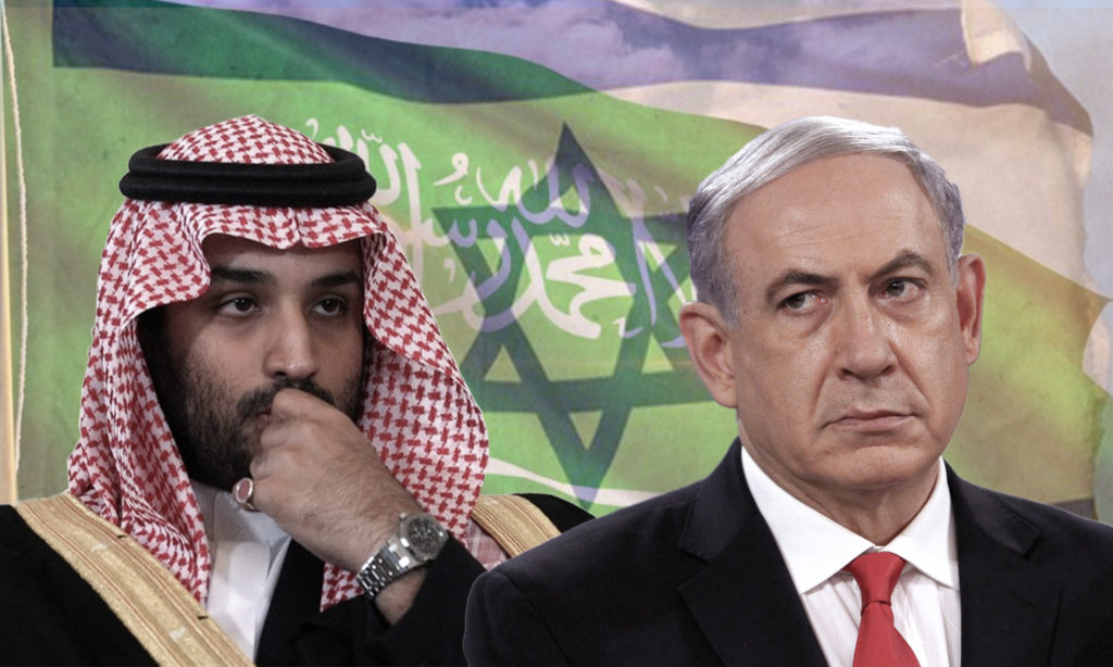 رئيس الوزراء الإسرائيلي بنيامين نتنياهو وولي عهد السعودية محمد بن سلمان (تعديل عنب بلدي)