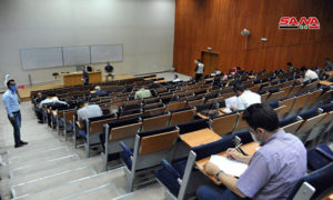 امتحانات في جامعة دمشق بعد انتشار فيروس
