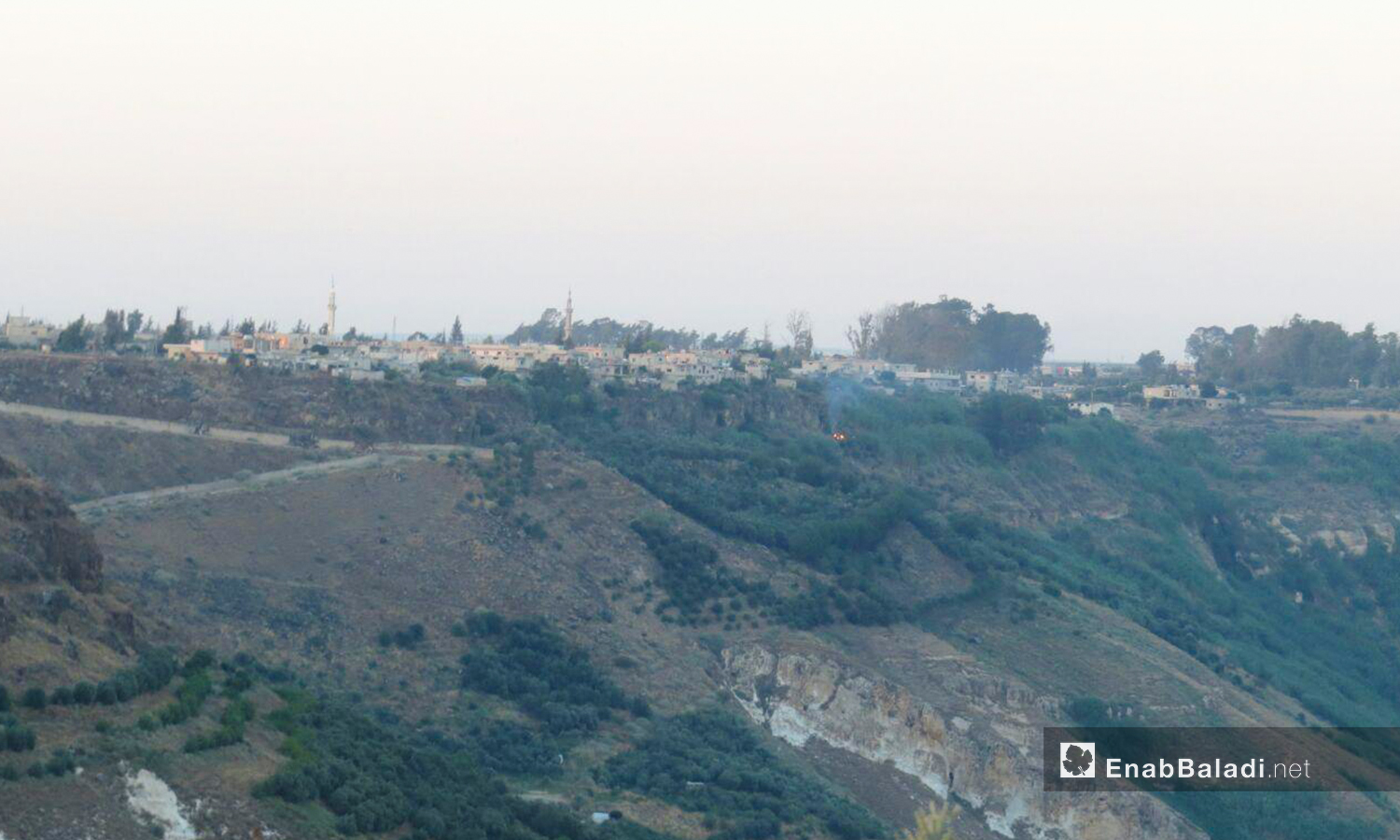 صورة لوادي اليرموك ريف درعا الغربي تظهر فيها بلدة جلين - 7 آب 2020 (عنب بلدي/حليم محمد)