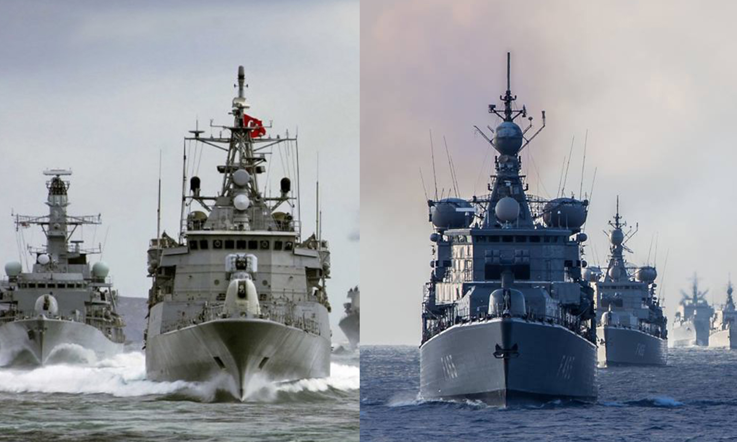 سفن حربية تركية ويونانية (تعديل عنب بلدي)
