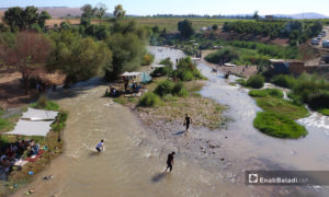 نهر حنة في عفرين - 7 آب 2020 (عنب بلدي/عاصم الملحم)