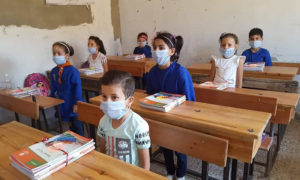 طلاب في أحد المدارس في دمشق 13 من أيلول 2020 ( وزارة التربية السورية)