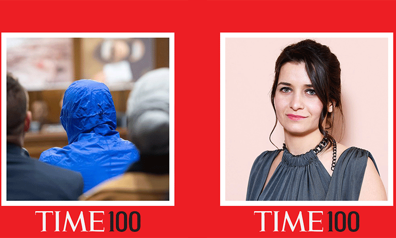السوريان "قيصر" والمخرجة وعد الخطيب اللذان كانا ضمن قائمة صحيفة "التايمز" أفضل 100 شخصية مؤثرة في عام 2020