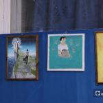 لوحات المشاركين بمعرض الرسم في مدينة الباب - 22 أيلول 2020 (عنب بلدي/ عاصم الملحم)