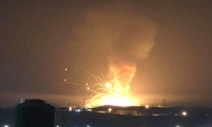 صورة من مقطع مصور متداول عن انفجار في محافظة الزرقاء الأردنية 11 من أيلول 2020 (تويتر)