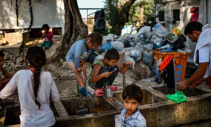 مخيم موريا في اليونان - 3 من آب 2018 - (رويترز)