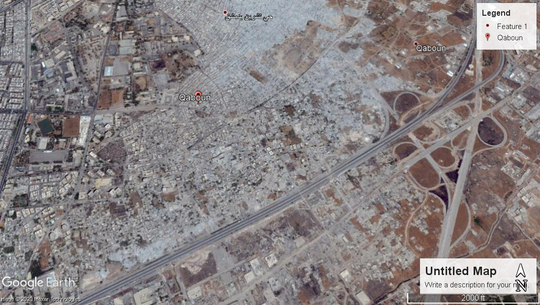لقطة لحي القابون من خرائط "غوغل"، بتاريخ 2 تموز 2017.