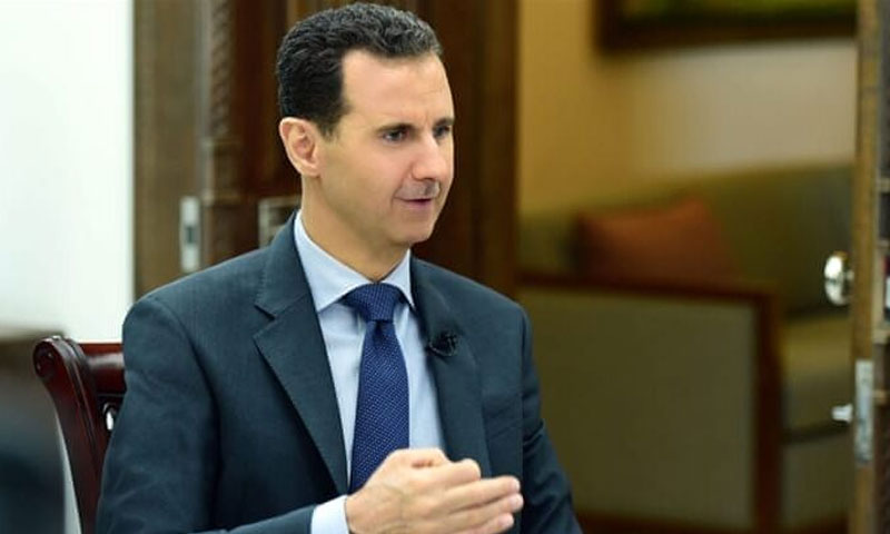 رئيس النظام السوري بشار الأسد في مقابلة مع تلفزيون زفيزدا الروسي 4 من تشرين الأول 2020 (زفيزدا)