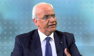 كبير المفاوضين الفلسطينيين السابق، صائب عريقات، الثلاثاء، 11 من تشرين الثاني 