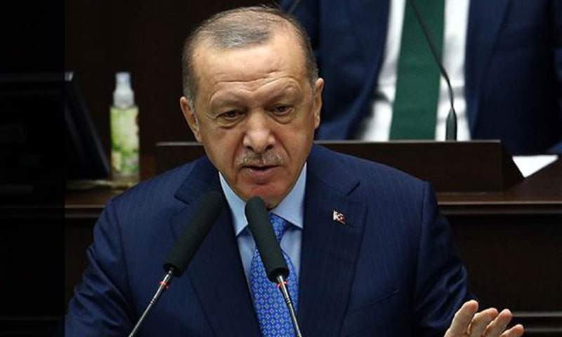 رجب طيب أردوغان أثناء خطابه في البرلمان 11 من تشرين الثاني 2020 (الأناضول)