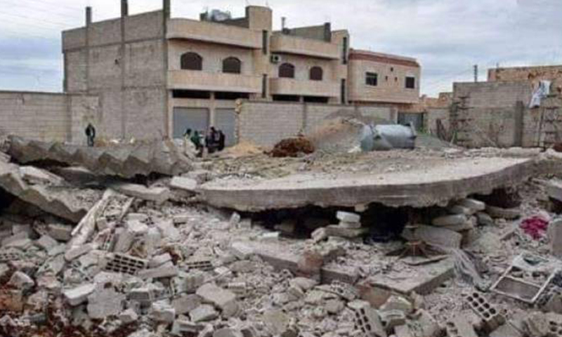 انهيار مبنى مؤلف من 5 طوابق في مدينة اعزاز شمالي حلب - 7 كانون الأول 2020(فيس بوك)