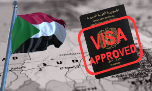 جواز السفر السوري و علم السودان (تعديل عنب بلدي)