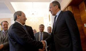 وزير الخارجية الروسي سرغي لافروف والسوري فيصل المقداد