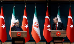 الرئيسان التركي رجب طيب أردوغان والإيراني حسن روحاني (الرئاسة التركية)