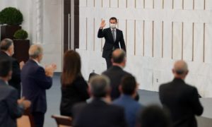 رئيس النظام السوري بشار الأسد في خطابة أمام أعضاء مجلس الشعب- 12 من آب2020 (رئاسة الجمهورية)