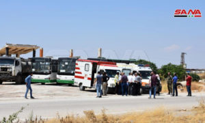 معبر صوران بريف حماة الشمالي حاول النظام استقطاب مدنيين عبره في ريفي حماة الشمالي وإدلب الجنوبي - 22 من آب 2019 (سانا)