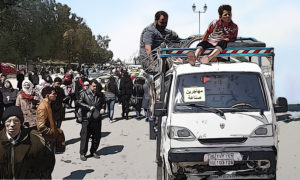 صورة تعبيرية لمجموعة من المواطنين السوريين، يتنقلون على متن سيارة 