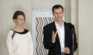 رئيس النظام السوري، بشار الأسد، وزوجته أسماء الأسد (رويترز)