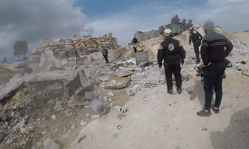 حادثة تفجير في مقلع حجري في إدلب - 11 آذار 2021 (الدفاع المدني)