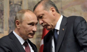 الرئيس التركي رجب طيب أردوغان ونظيره الروسي فلاديمير بوتين