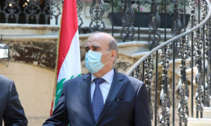 وزير الخارجية اللبناني شربل وهبة خلال مؤنمر صحفي (القدس)