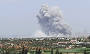 الانجار المجهول الذي وقع في مدينة كفريا شمالي إدلب، 3 من أيار 2021 (تويتر/ MrRevinsky)