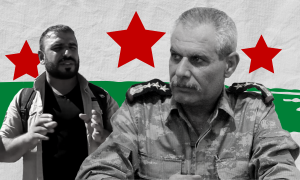 العميد السوري المنشق أحمد رحال والقيادي في الجيش الوطني محمد الجاسم أبو عمشة (عنب بلدي)
