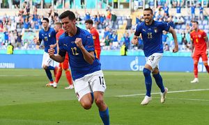 فرحة لاعبو منتخب ايطاليا بالفوز على ويلز - 20 حزيران 2021 (Italian Football Federation)