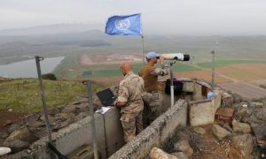 نقطة لقوات حفظ السلام التابعة للأمم المتحدة في الجولان السوري (رويترز)