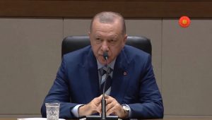 الرئيس التركي رجب طيب أردوغان خلال مؤتمره الصحفي اليوم_ 19 من تموز 