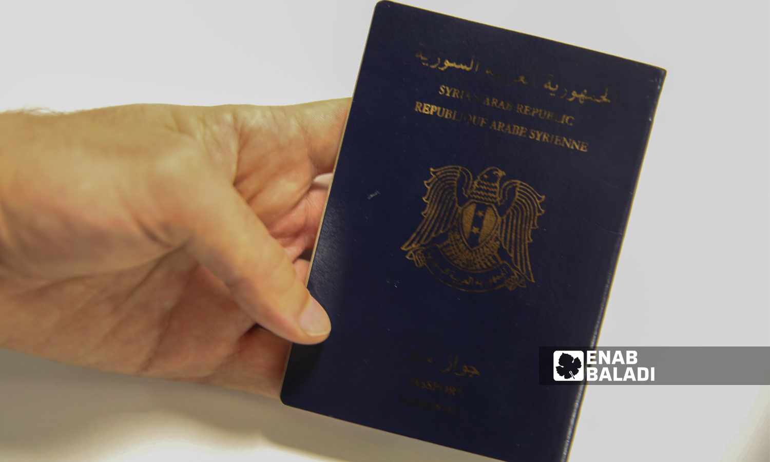 لاجئ سوري يحمل جواز سفره في اسطنبول التركية (عنب بلدي)
