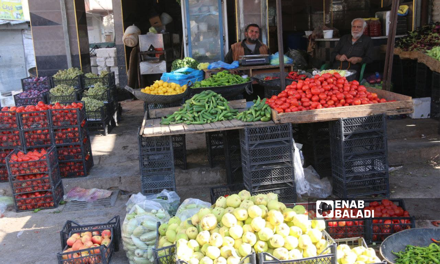 أسواق الخضار والفاكهة في مدينة الباب - 1 من تشرين الأول 2021 (عنب بلدي/سراج المحمد)