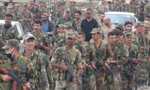 صورة تظهر مقاتلين من قوات النظام أثناء انتشارهم في مدينة جاسم شمالي درعا- 3 تشرين الأول 2021 (سبوتنيك)