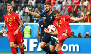 منتخبا فرنسا وبلجيكا في لقاء سابق بمونديال  2018 - (الراية القطرية)
