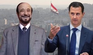 رئيس النظام السوري بشار الأسد وعمه رفعت الأسد (تعديل عنب بلدي) 