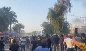 صورة تظهر الاحتجاجات في العاصمة العراقية بغداد- 5 تشرين الثاني 2021 (العراق نت)