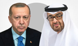 ولي عهد أبو ظبي، محمد بن زايد، والرئيس التركي، رجب طيب أردوغان (تعديل عنب بلدي)