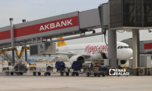 طائرة تابعة لشركة "بيجاسوس" في مطار "صبيحة جوكتشن" باسطنبول (عنب بلدي/زينب مصري)