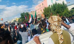 مظاهرات في السودان ترفض الحكم العسكري _ مدينة بورتسودان 25 كانون الأول 2021(تجمع المهنيين/ فيس بوك)