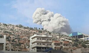 قصف الطيران الروسي لمدينة دارة عزة في ريف حلب الغربي _30 كانون الأول 2021 (الدفاع المدني)