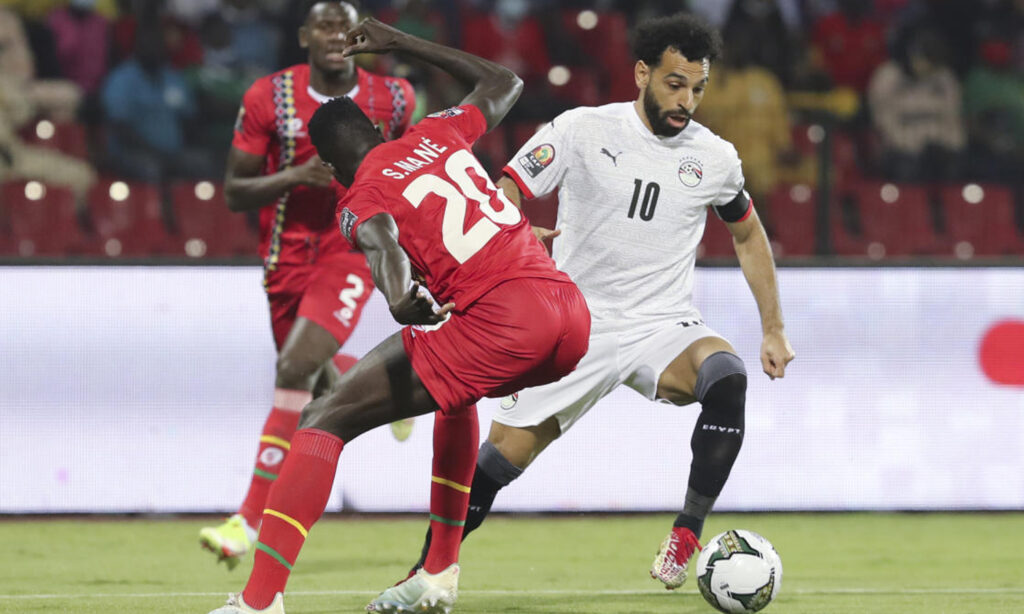 منتخب مصر مع غينيا بيساو 15 كانون الثاني 2022 (AP)