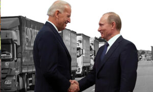الرئيسان الروسي فلاديمير بوتين والأمريكي جو بايدن (تصميم عنب بلدي)