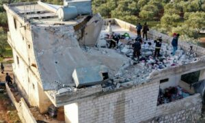 آثار استهداف منزل زعيم تنظيم "الدولة"، عبد الله قرداش الملقب بـ"أبو ابراهيم الهاشمي القرشي"- 3 من شباط 2022(gazette)