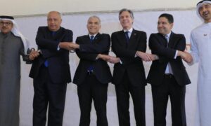 وزراء خارجية الإمارات والمغرب والولايات المتحدة وإسرائيل ومصر والبحرين في قمة النقب_ 28 من آذار 2022 (مكان)