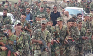 مقاتلين من قوات النظام أثناء انتشارهم في مدينة جاسم شمالي درعا- 3 تشرين الأول 2021 (سبوتنيك)